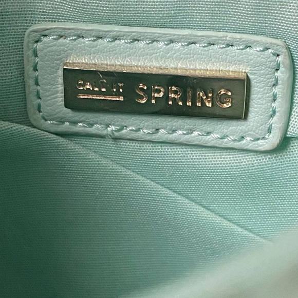 Call It Spring Pebbled Leather Pleated Flap Crossbody Bag with Tassel Gold Chain - Picture 6 of 12